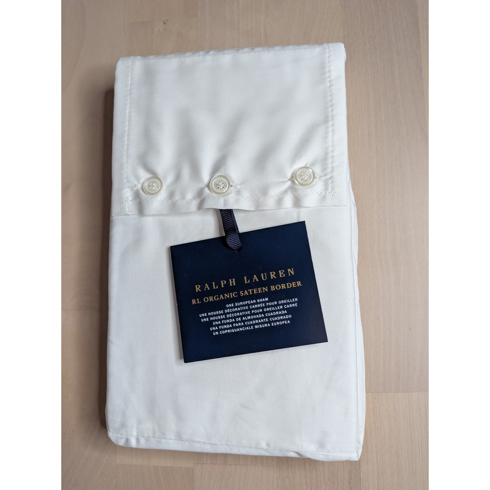 Ralph Lauren RL Organic Cotton European Sham Parchment White NWT